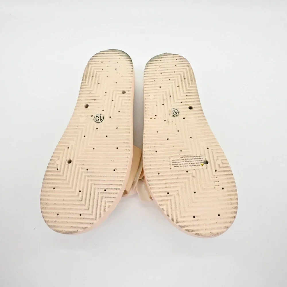 NEW YORK COMPANY‎ Womens Camilia Platform Sandals Size 10 Floral Slides Natural
